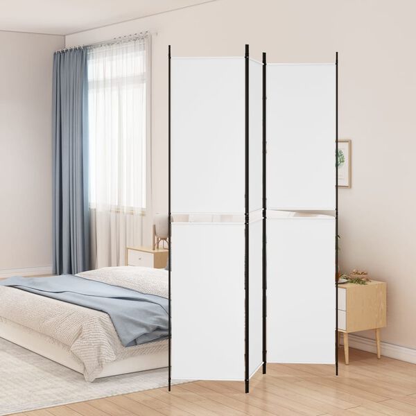vidaXL 3-Panel Room Divider White 150x220 cm Fabric