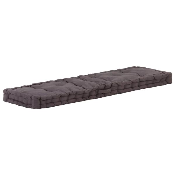 vidaXL Pallet Floor Cushion Cotton 120x40x7 cm Anthracite