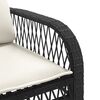 vidaXL 4 Piece Garden Sofa Set with Cushions Black Poly Rattan