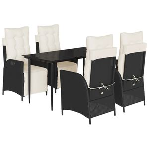 vidaXL Garden Dining Set | Black, Cream White