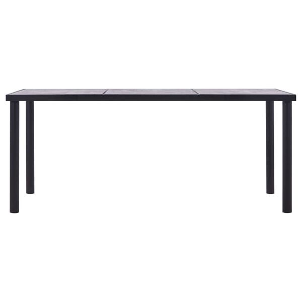 vidaXL Dining Table Black and Concrete Grey 180x90x75 cm MDF