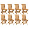 vidaXL Folding Garden Chairs 8 pcs Solid Teak Wood