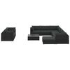 vidaXL 10 Piece Garden Lounge Set with Cushions Poly Rattan Black