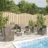 vidaXL 8 Piece Garden Lounge Set with Cushions Poly Rattan Grey