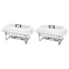 vidaXL 2 Piece Chafing Dish Set Stainless Steel