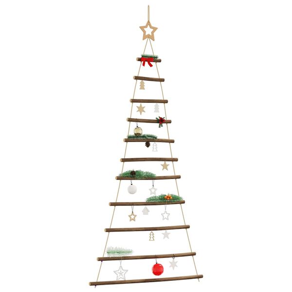 vidaXL&nbsp;Hanging Christmas Tree with Top Star 74x150 cm Natural Branch