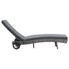 vidaXL Sun Lounger with Wheels and Cushion Poly Rattan Anthracite