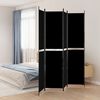 vidaXL 4-Panel Room Divider Black 200x220 cm Fabric
