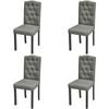 vidaXL Dining Chairs 4 pcs Grey Fabric