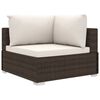vidaXL 4 Piece Garden Lounge Set with Cushions Poly Rattan Brown