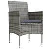 vidaXL 7 Piece Garden Dining Set with Cushions Grey and Black