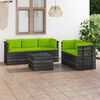 vidaXL 6 Piece Garden Pallet Lounge Set with Cushions Solid Pinewood