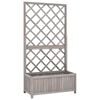 vidaXL Planter with Trellis Grey 70x30x135 cm Solid Wood Fir