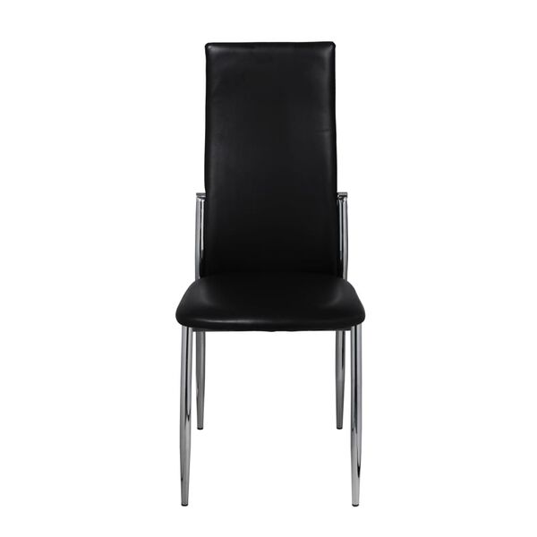 vidaXL Dining Chairs 4 pcs Black Faux Leather