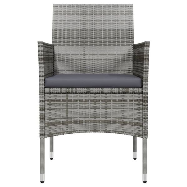 vidaXL 7 Piece Garden Dining Set with Cushions Grey and Black