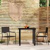 vidaXL 3 Piece Garden Dining Set Black