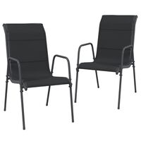 vidaXL Garden Chairs 2 pcs Steel and Textilene Black