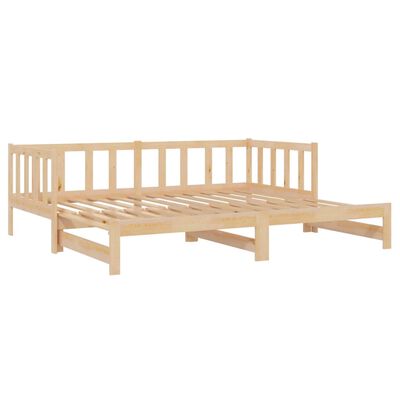 vidaXL Day Bed with Trundle 90x200 cm Solid Wood Pine