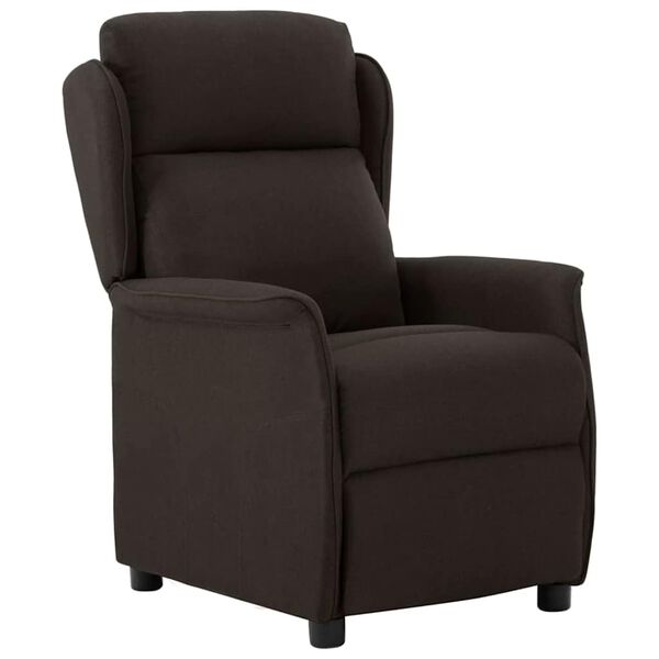 vidaXL Recliner Chair Dark Brown 66.5 x 94 x 101.5 cm Polyester