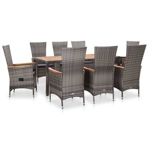 vidaXL Outdoor Dining Set | Grey, Dark Grey