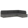 vidaXL Sectional Middle Sofa Poly Rattan Black