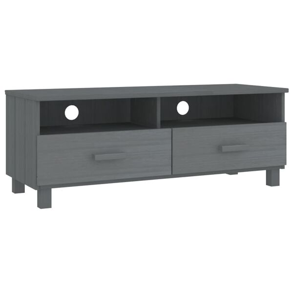 vidaXL TV Cabinet HAMAR Dark Grey 106x40x40 cm Solid Wood Pine