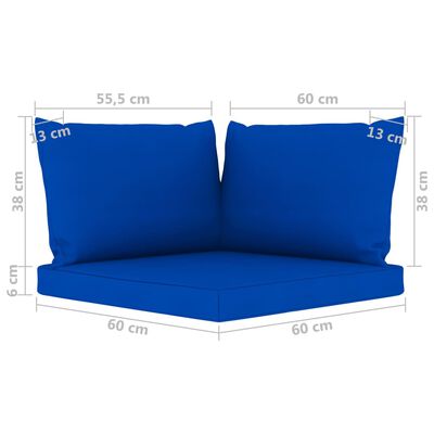 vidaXL Garden 2-Seater Pallet Sofa with Blue Cushions Pinewood
