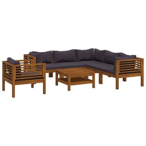 vidaXL Wooden Lounge Set | Dark Grey Cushions