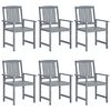 vidaXL Garden Chairs 6 pcs Solid Acacia Wood Grey