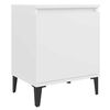 vidaXL Bed Cabinet with Metal Legs White 40x30x50 cm