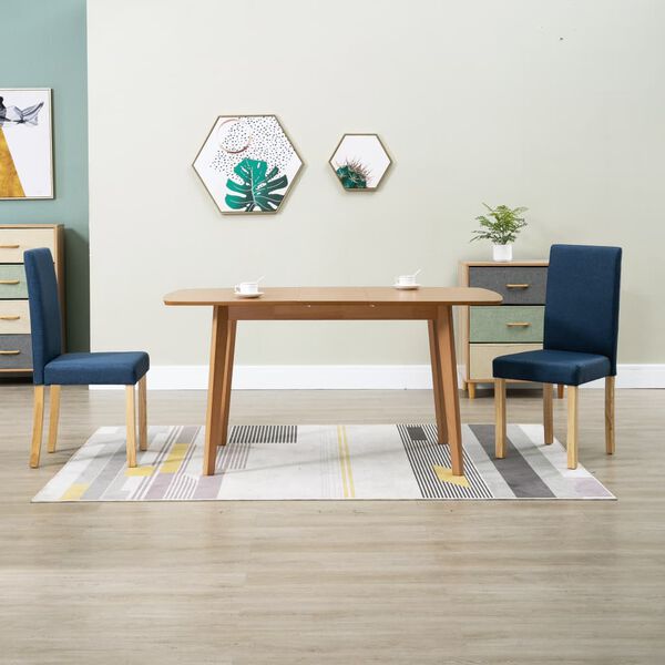 vidaXL Dining Chairs 2 pcs Blue Fabric