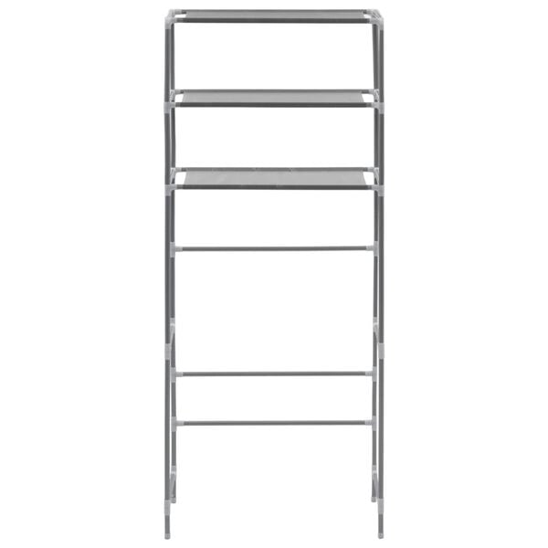 vidaXL 3-Tier Storage Rack over Laundry Machine Silver 69x28x169 cm