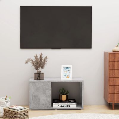 vidaXL TV Cabinet Concrete Grey 60x24x32cm Engineered Wood