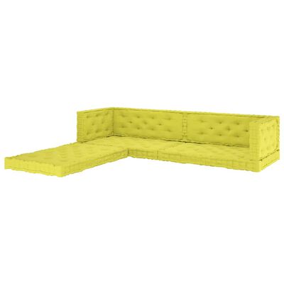 vidaXL Pallet Floor Cushions 7 pcs Apple Green Cotton