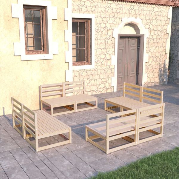 vidaXL 8 Piece Garden Lounge Set Solid Wood Pine