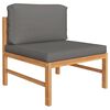 vidaXL 2 Piece Garden Lounge Set with Dark Grey Cushions Teak Wood