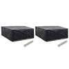 vidaXL Garden Furniture Cover | Set of 2 | Black | Polyethylene | Large