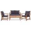 vidaXL 4 Piece Garden Lounge Set with Cushions Solid Acacia Wood