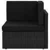 vidaXL Sectional Corner Sofa Poly Rattan Black