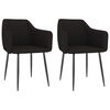 vidaXL Dining Chairs 2 pcs Black Fabric