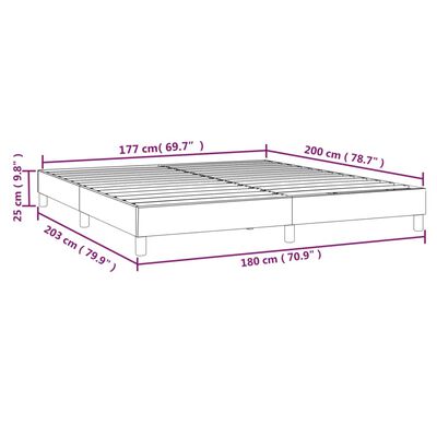 vidaXL Bed Frame without Mattress Dark Grey 180x200 cm Super King Fabric