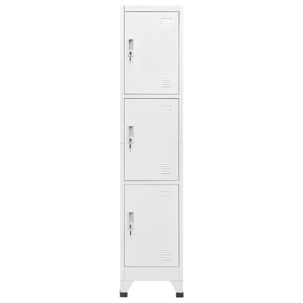 vidaXL Locker Cabinet with 3 Compartments 38x45x180 cm