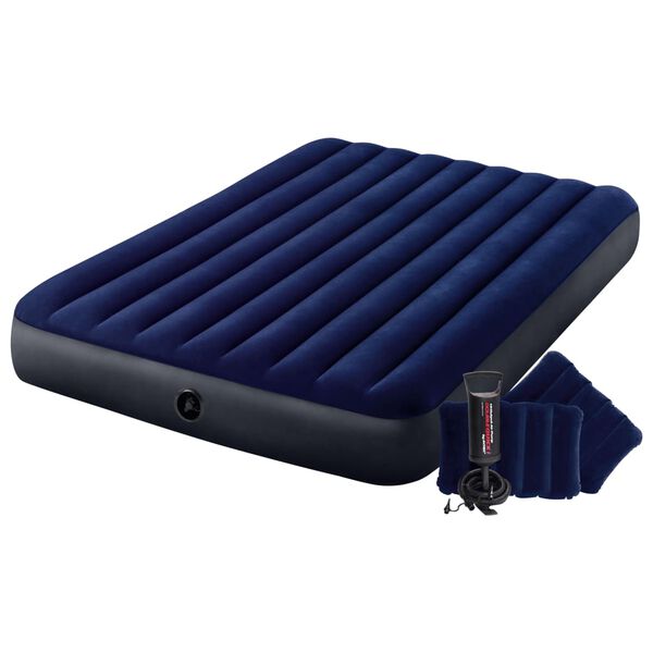 Intex Dura-Beam Inflatable Air Bed with Pump 152x203x25 cm Blue