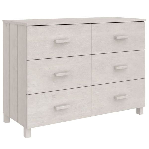 vidaXL Sideboard HAMAR White 113x40x80 cm Solid Wood Pine