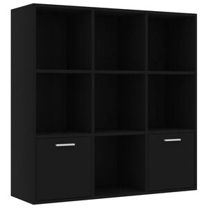 vidaXL Book Cabinet Black 98x30x98 cm Engineered Wood