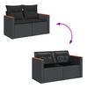 vidaXL 6 Piece Garden Sofa Set with Cushions Black Poly Rattan