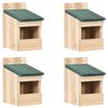 vidaXL Bird Houses 4 pcs 12x16x20 cm Firwood