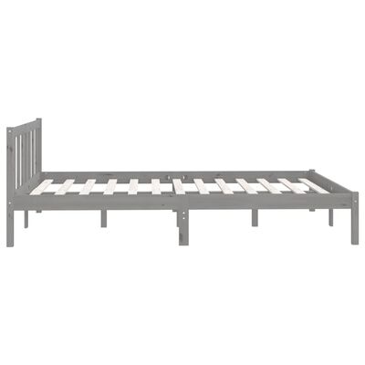 vidaXL Bed Frame without Mattress Grey Solid Wood 120x200 cm