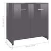 vidaXL Bathroom Cabinet High Gloss Grey 60x33x61 cm Engineered Wood