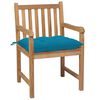 vidaXL Garden Chairs 8 pcs with Light Blue Cushions Solid Teak Wood